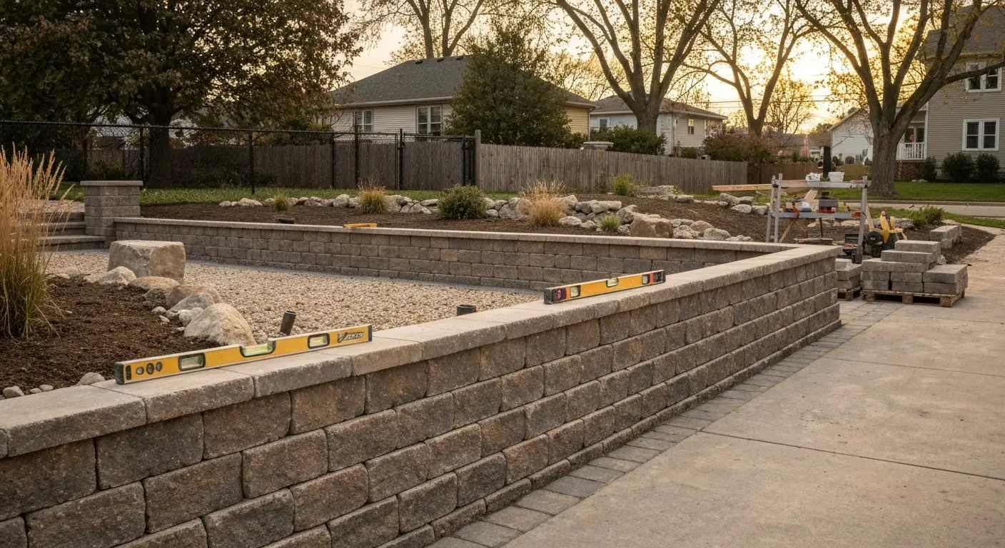Retaining wall and hardscape in Jefferson