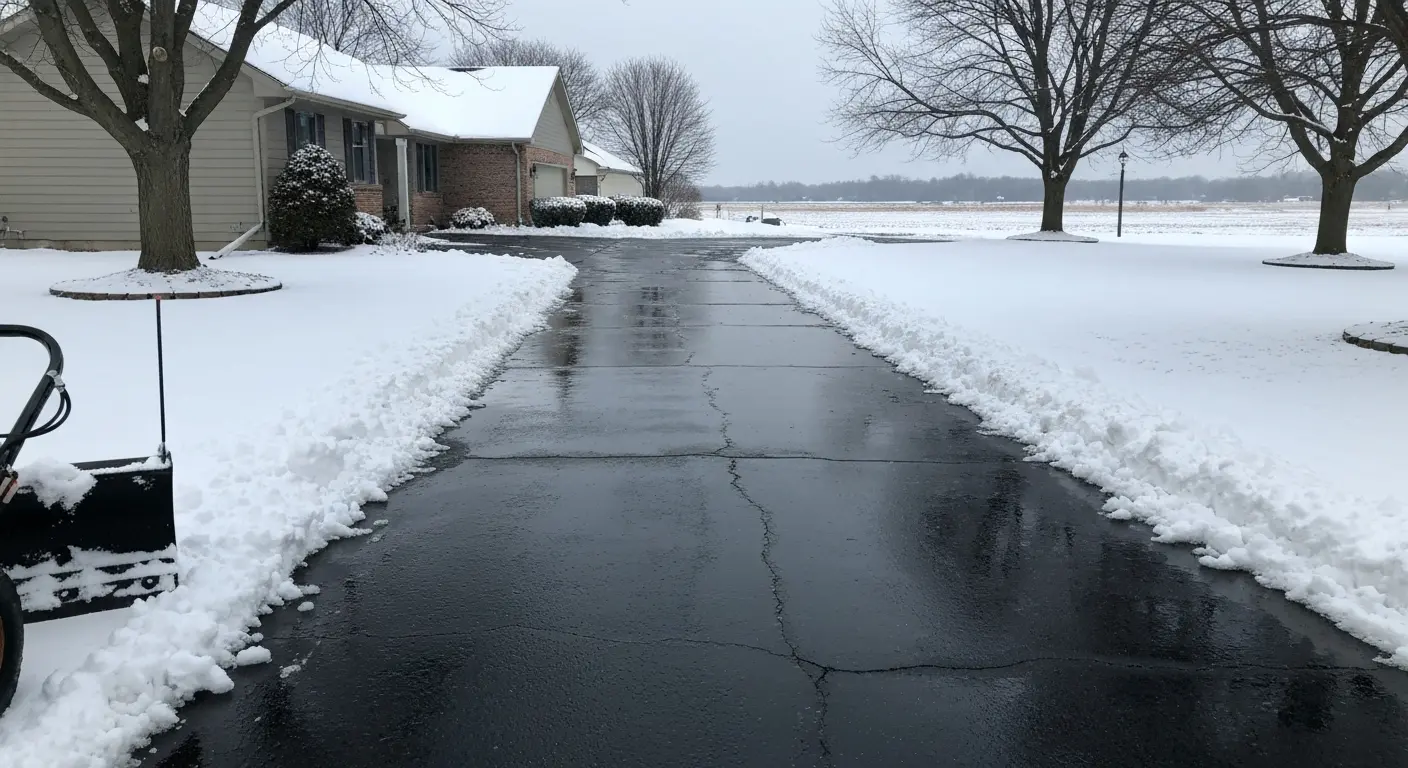 Driveway snow plowing service