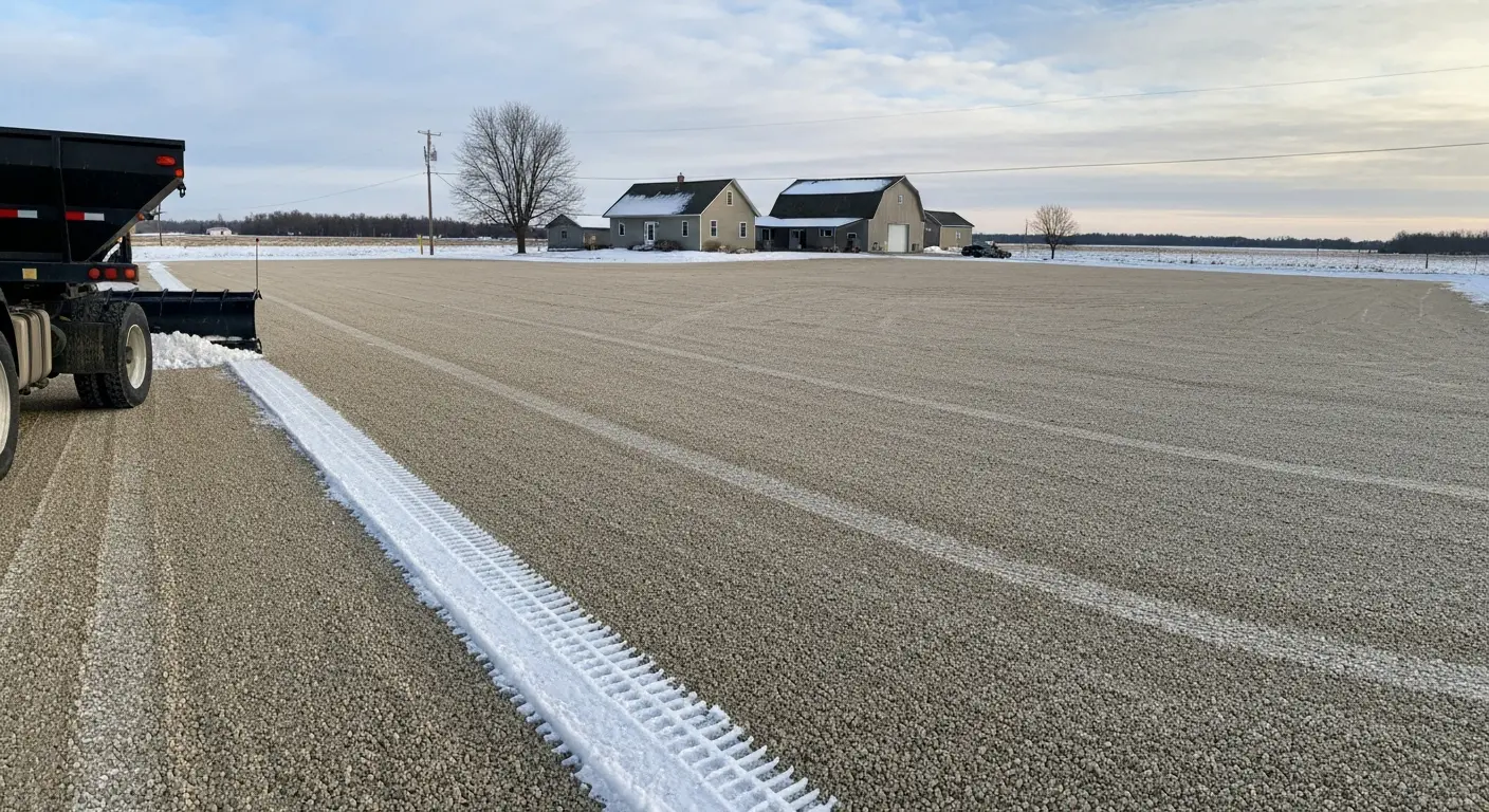 Gravel lot snow removal