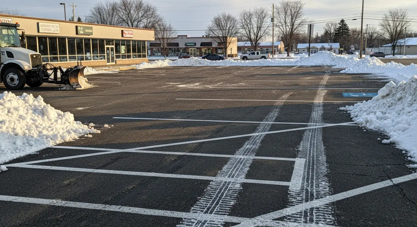 Commercial parking lot snow removal
