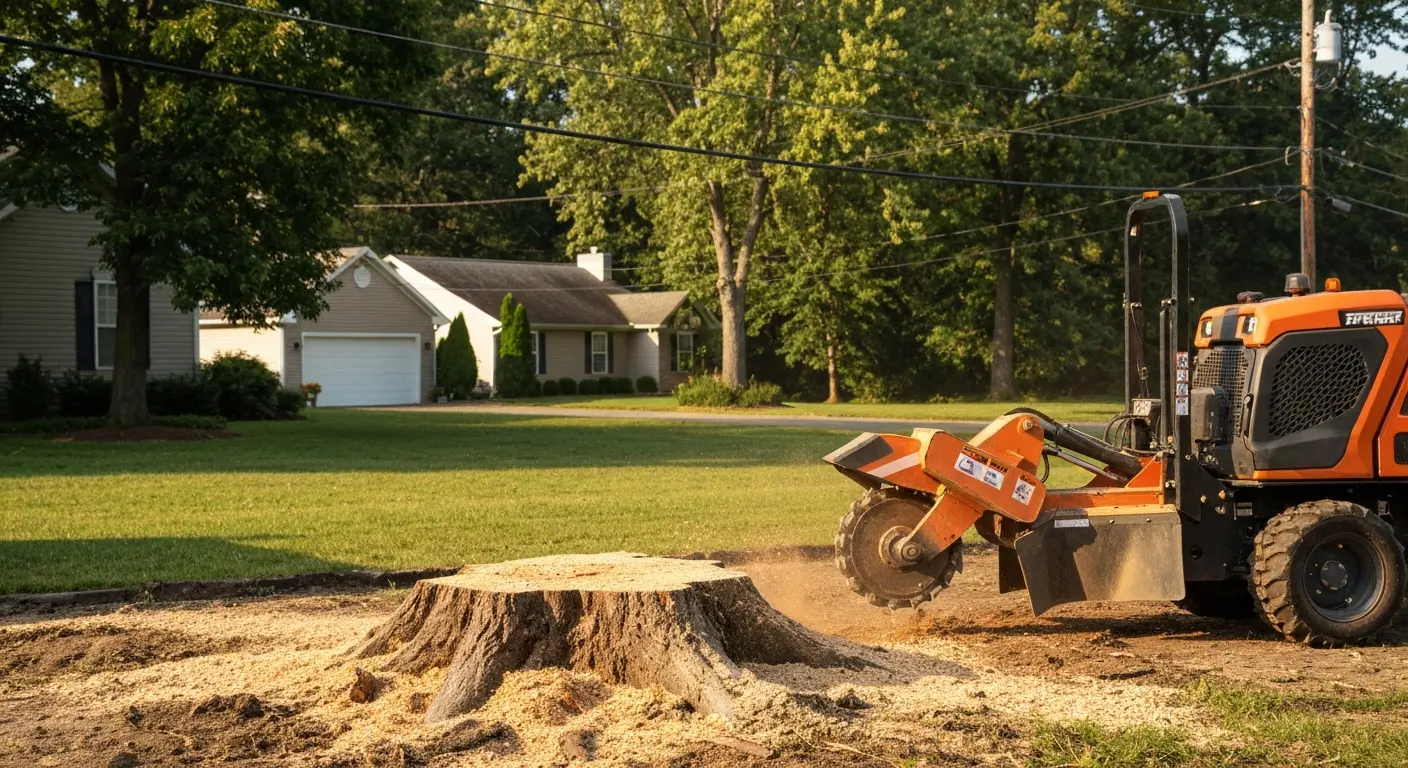 Stump grinding near utilities