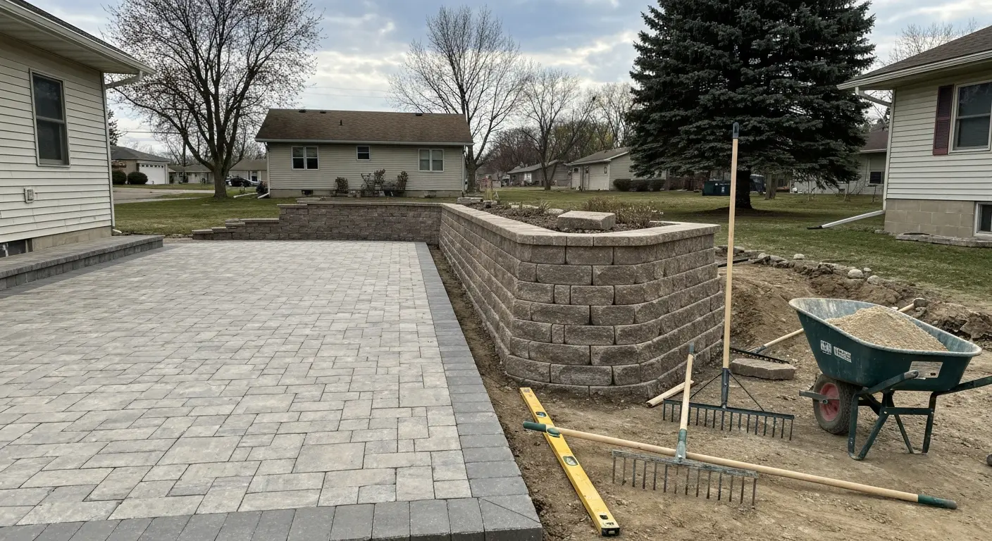 Hardscape installation and site preparation