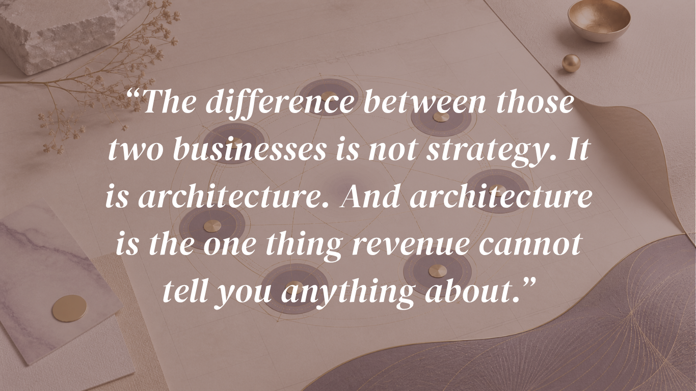 Quote by Eva Alexandre: "The difference between those two businesses is not strategy. It is architecture. And architecture is the one thing revenue cannot tell you anything about." Quote by Eva Alexandre: "The difference between those two businesses is not strategy. It is architecture. And architecture is the one thing revenue cannot tell you anything about."