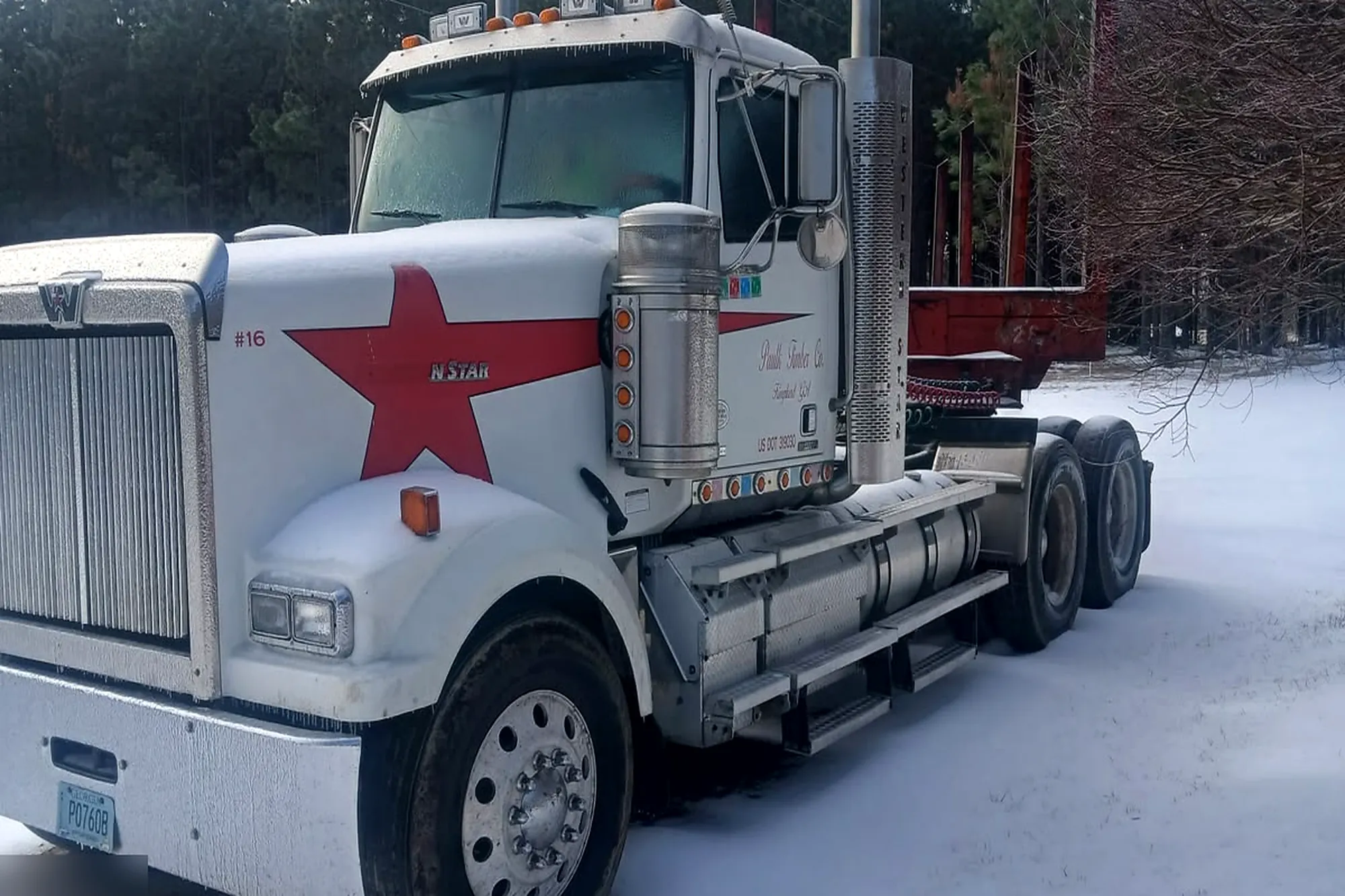 Paulk Timber log truck on a winter haul