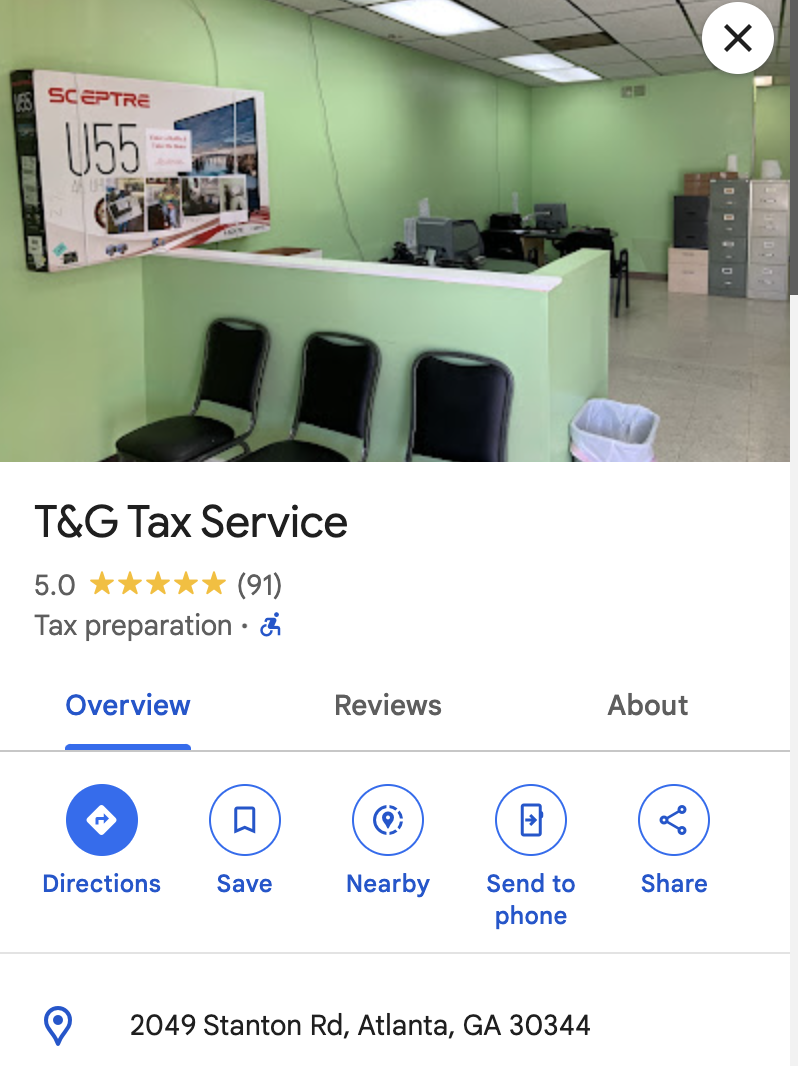 T&G Tax service location 