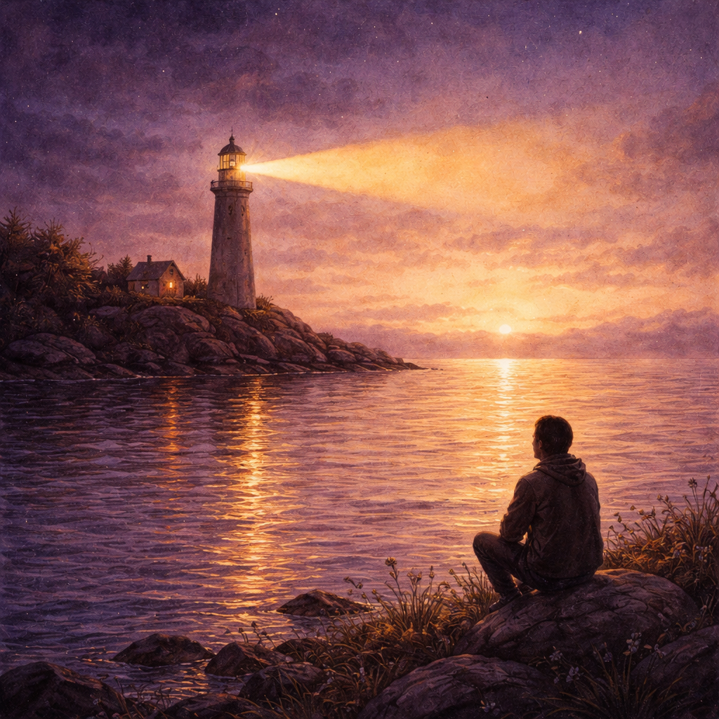 Lighthouse at dusk - Interview Edition