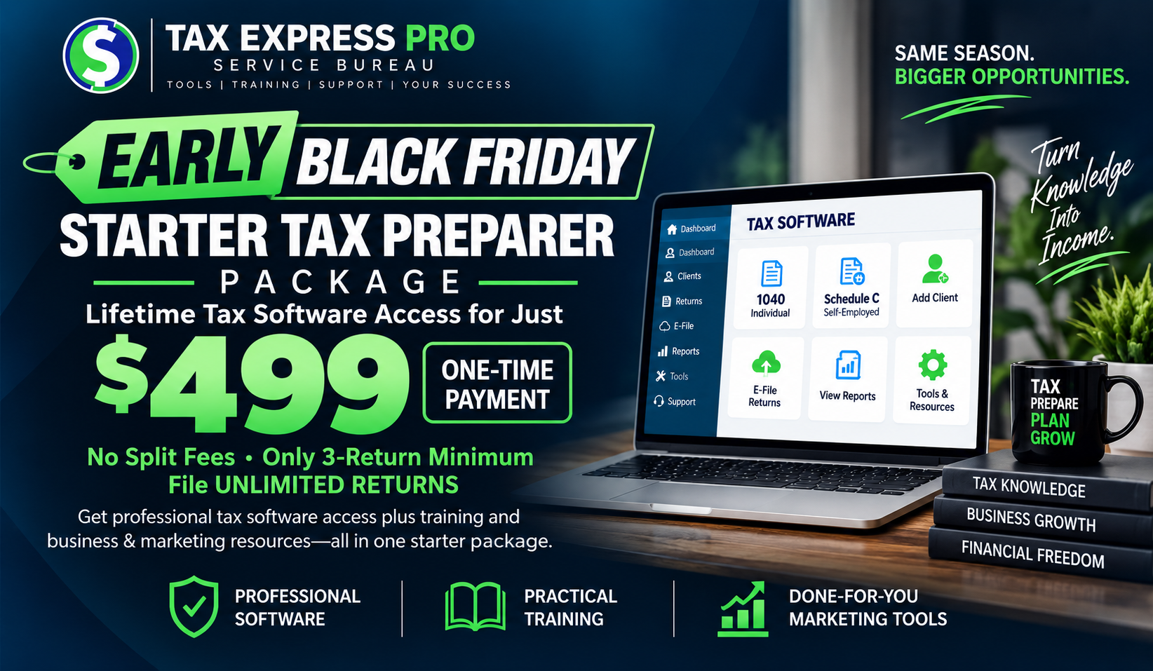 Early Black Friday Starter Tax Preparer Package - $499 one-time payment