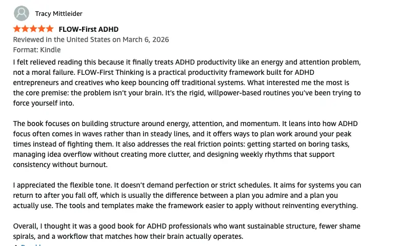 Reader review of FLOW-First Thinking