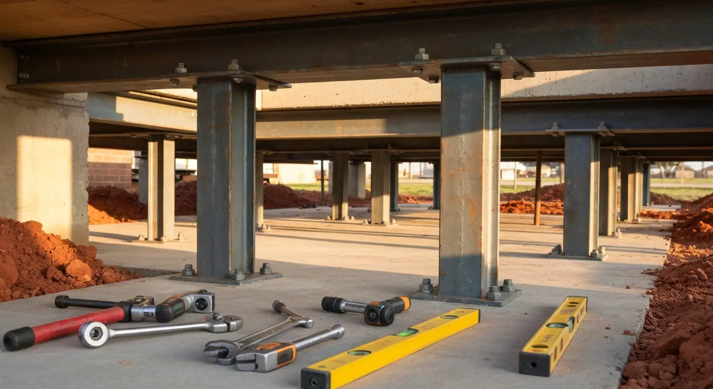 Steel pier installation