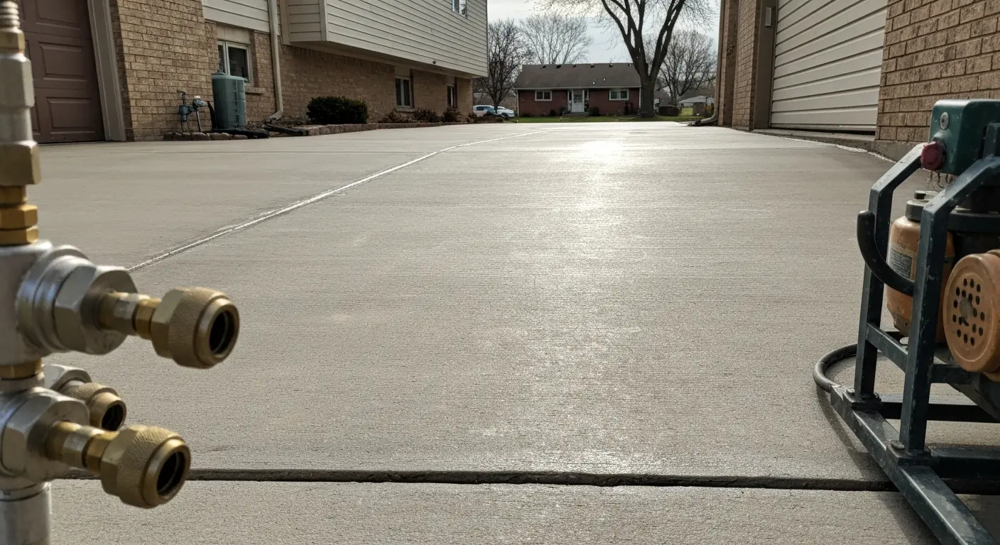 Concrete leveling with polyurethane foam injection