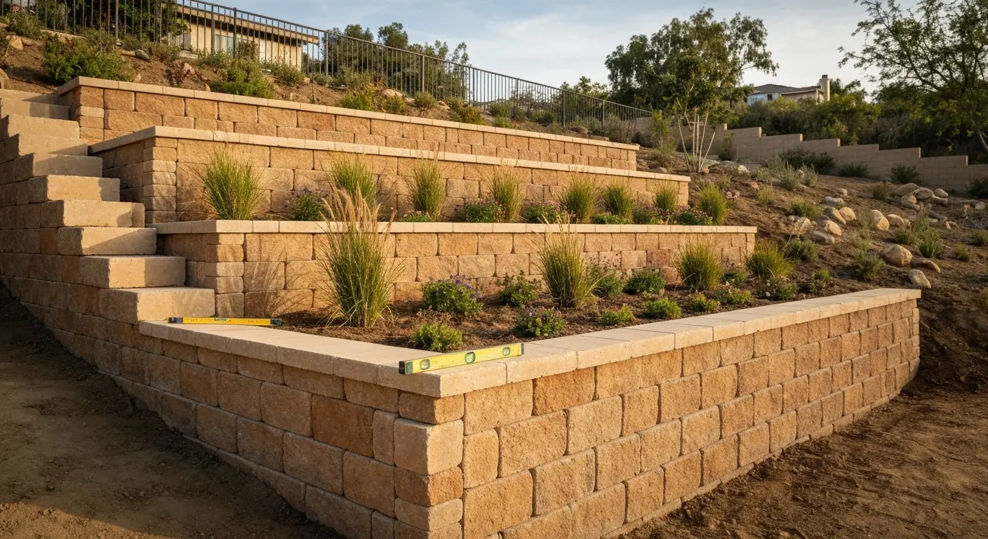 Tiered retaining wall design