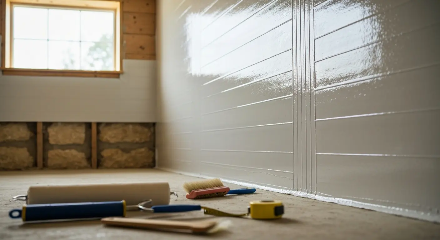 Basement waterproofing installation