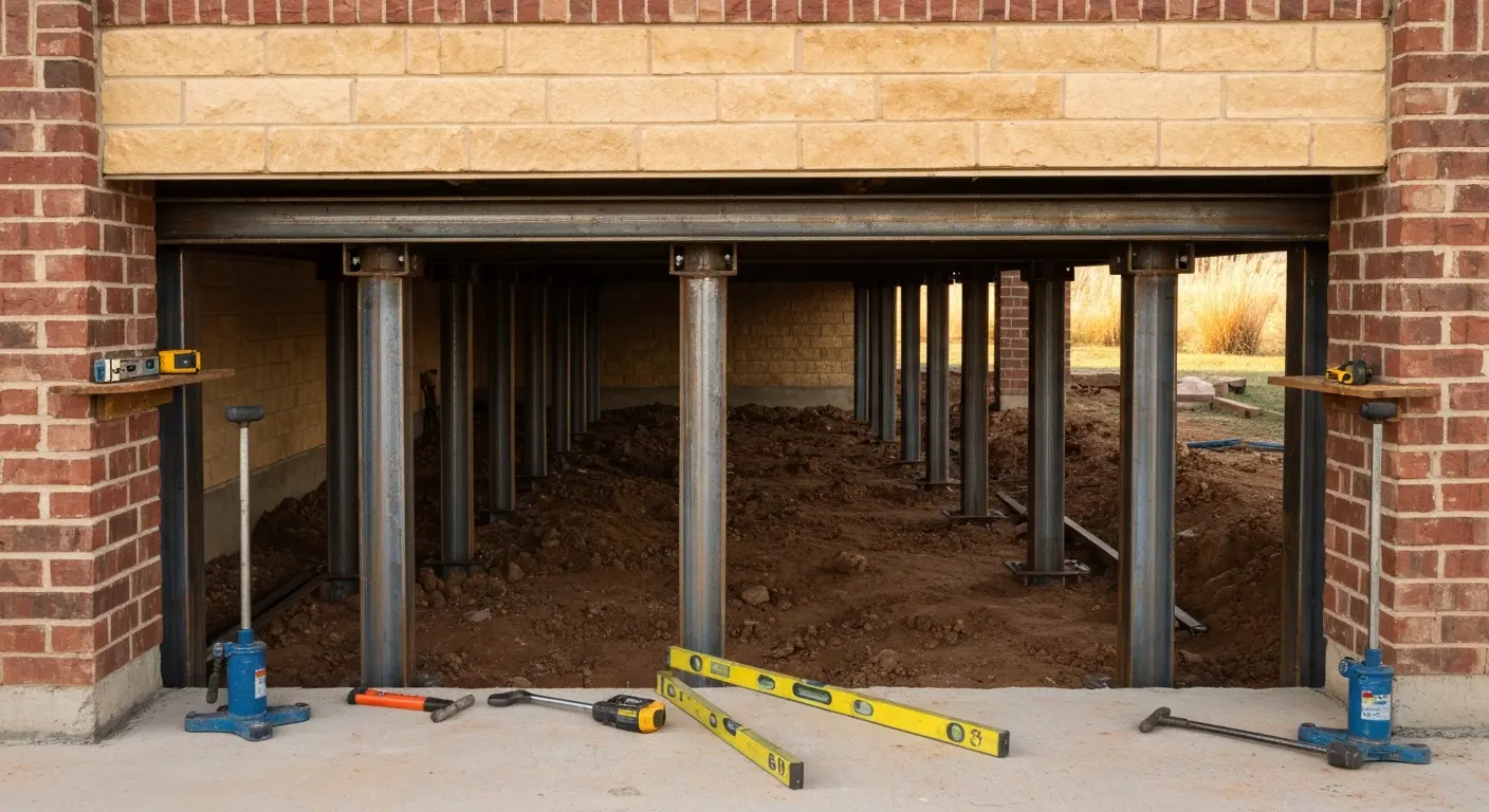 Steel piers installation