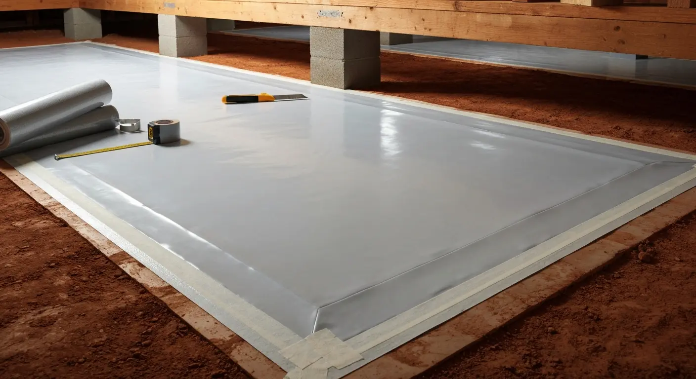 Crawlspace vapor barrier installation
