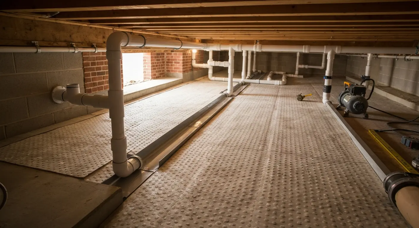 Crawlspace drainage system