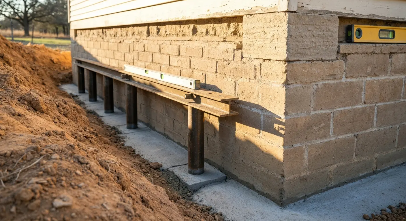 Foundation repair work in Adair County