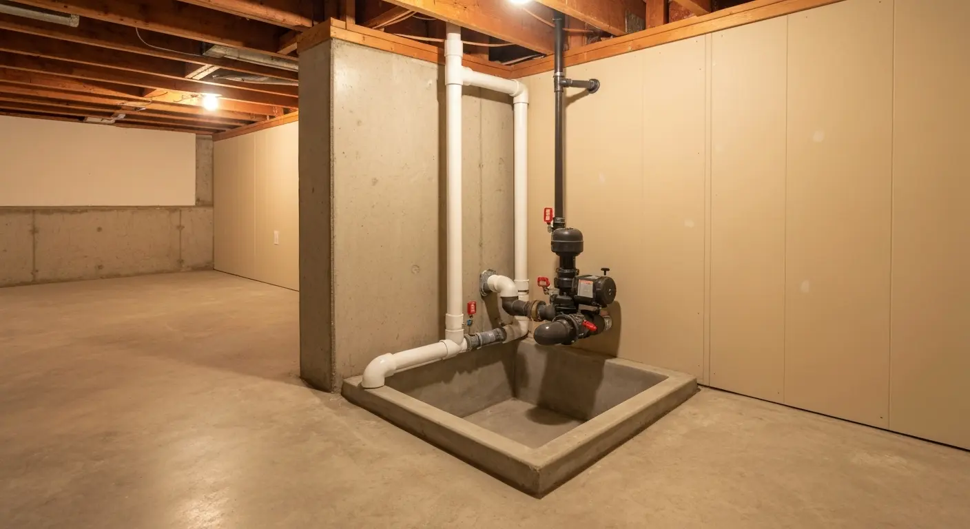 Basement waterproofing installation