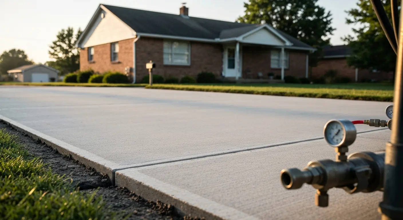Mudjacking driveway in Adair County