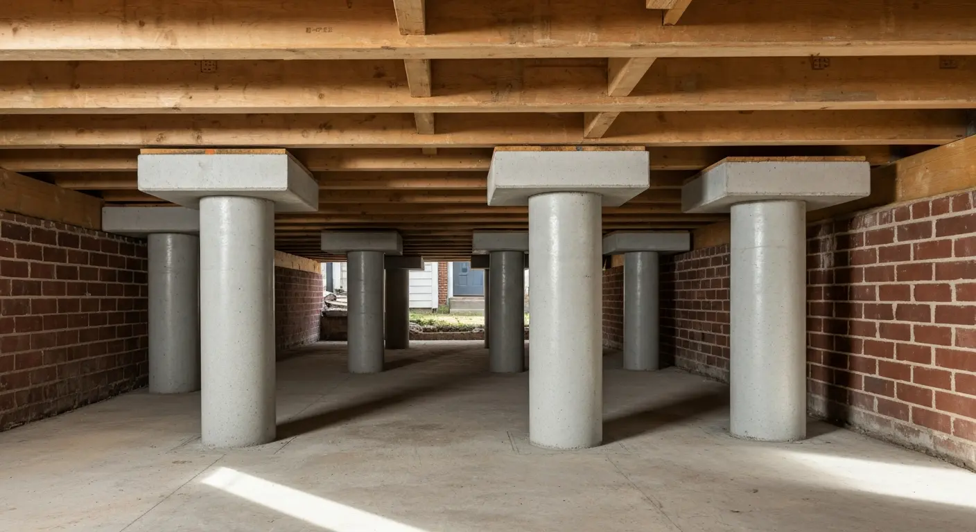 Crawlspace support pier installation