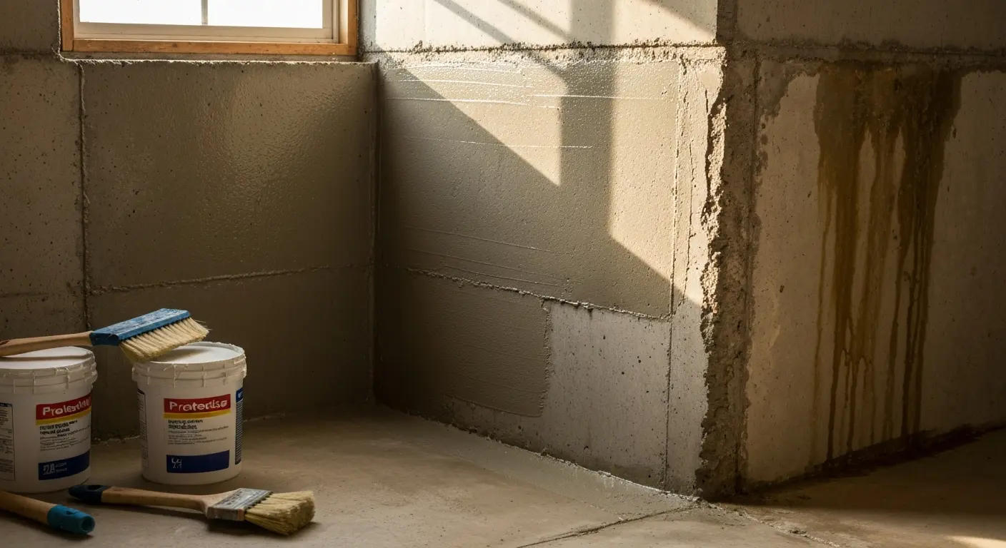 Basement waterproofing application