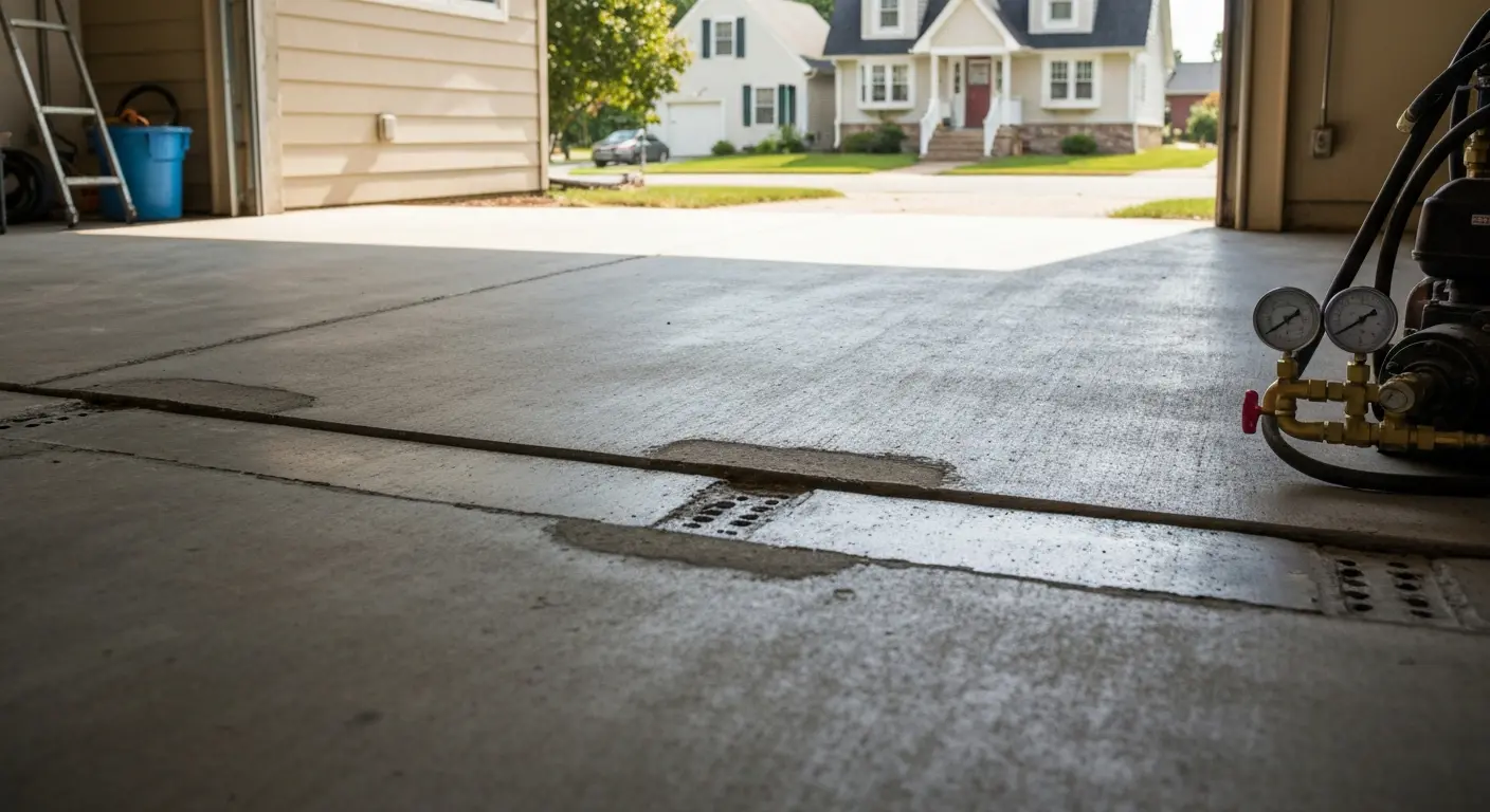 Garage floor mudjacking