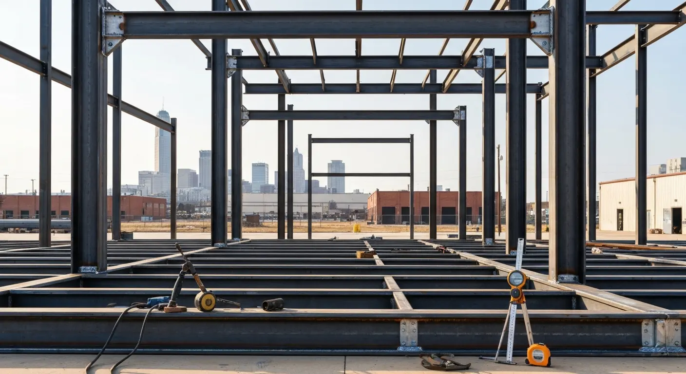 Structural steel frame fabrication