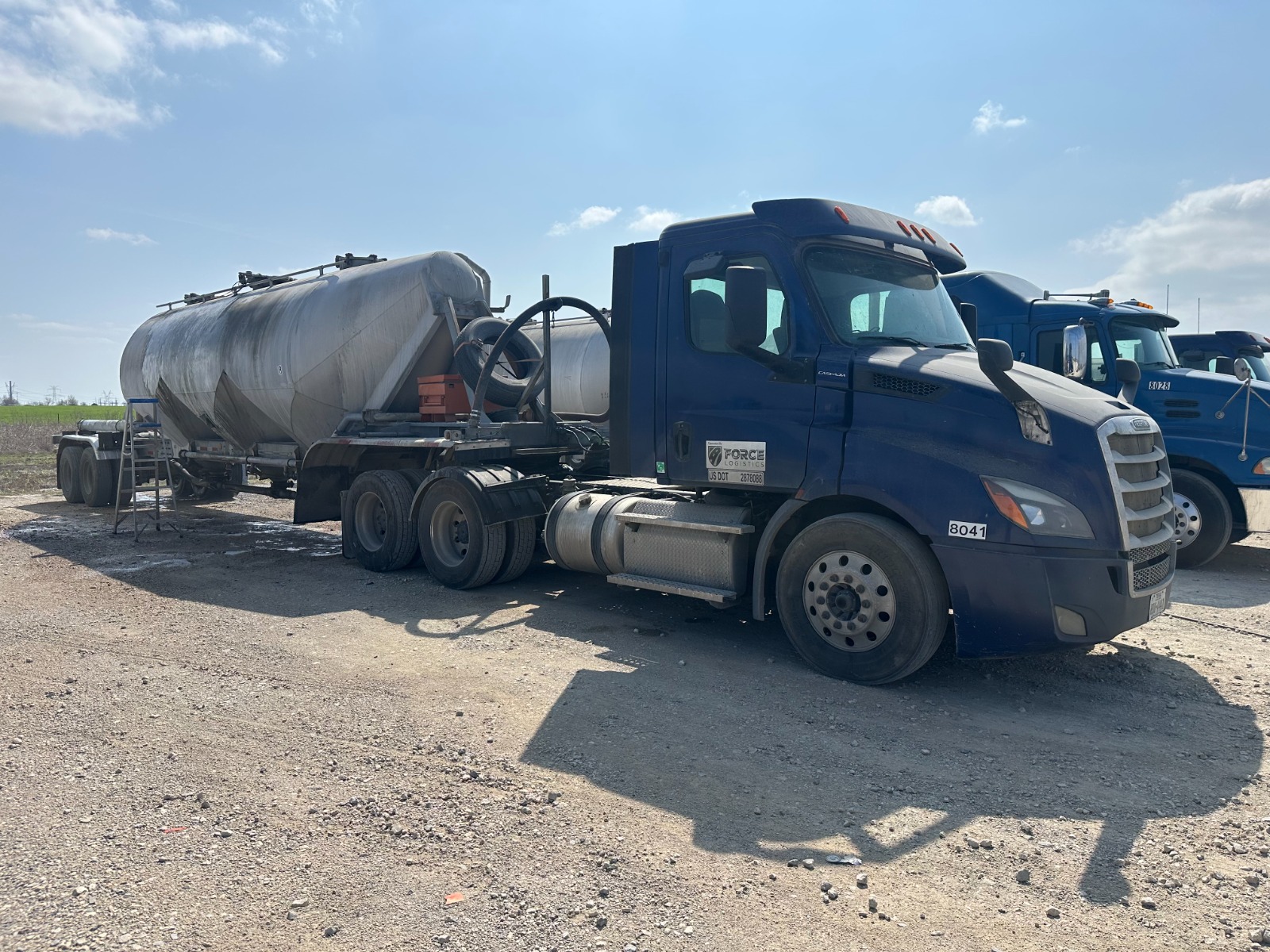 Fleet truck before washing