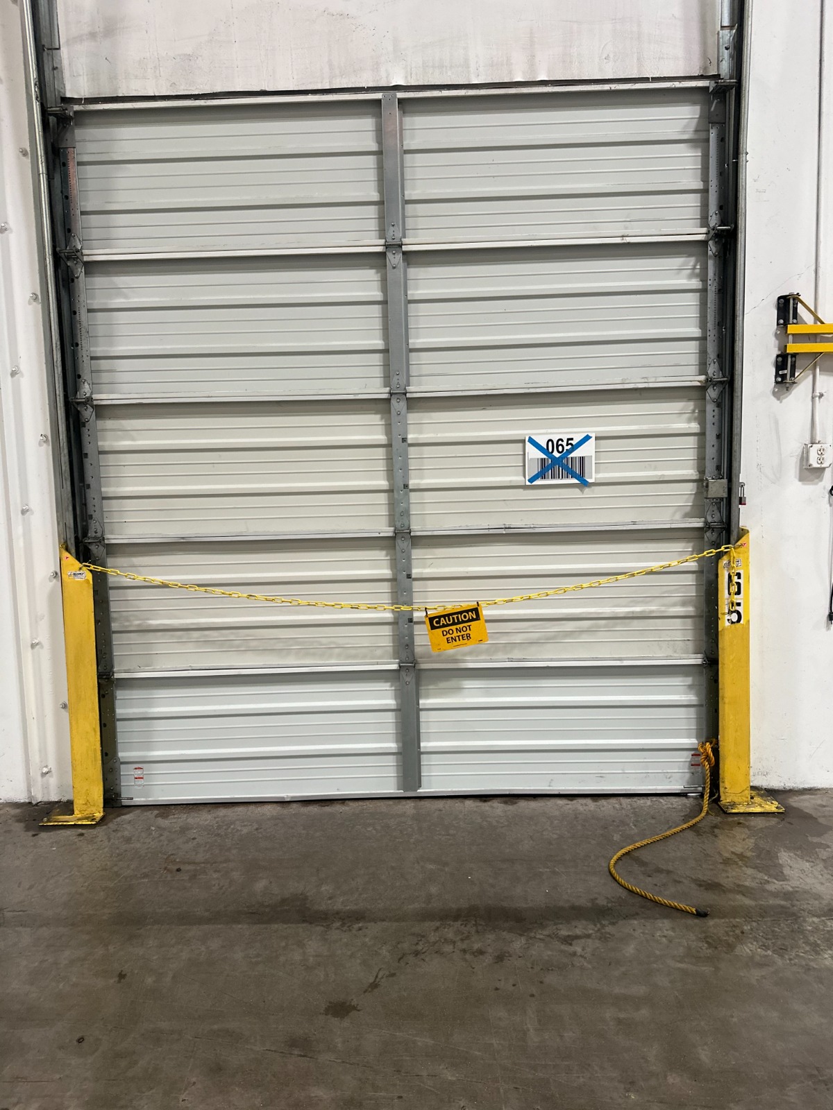 Roll-up door after power washing