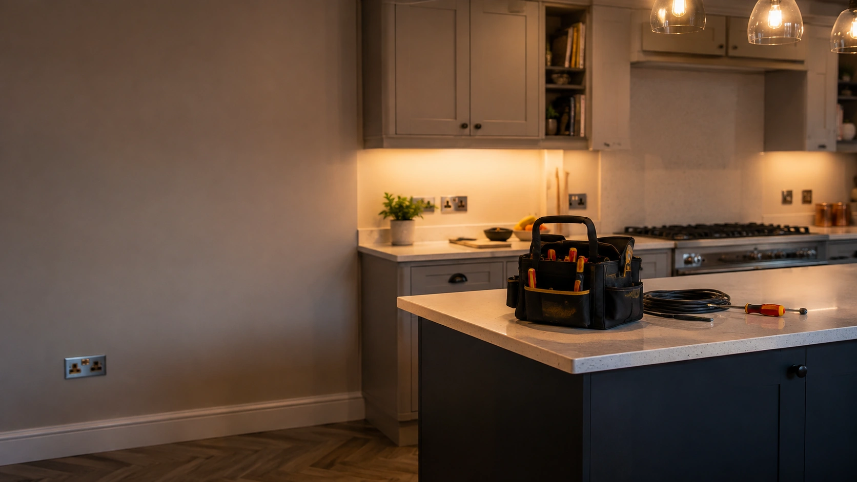 Kitchen electrical first fix