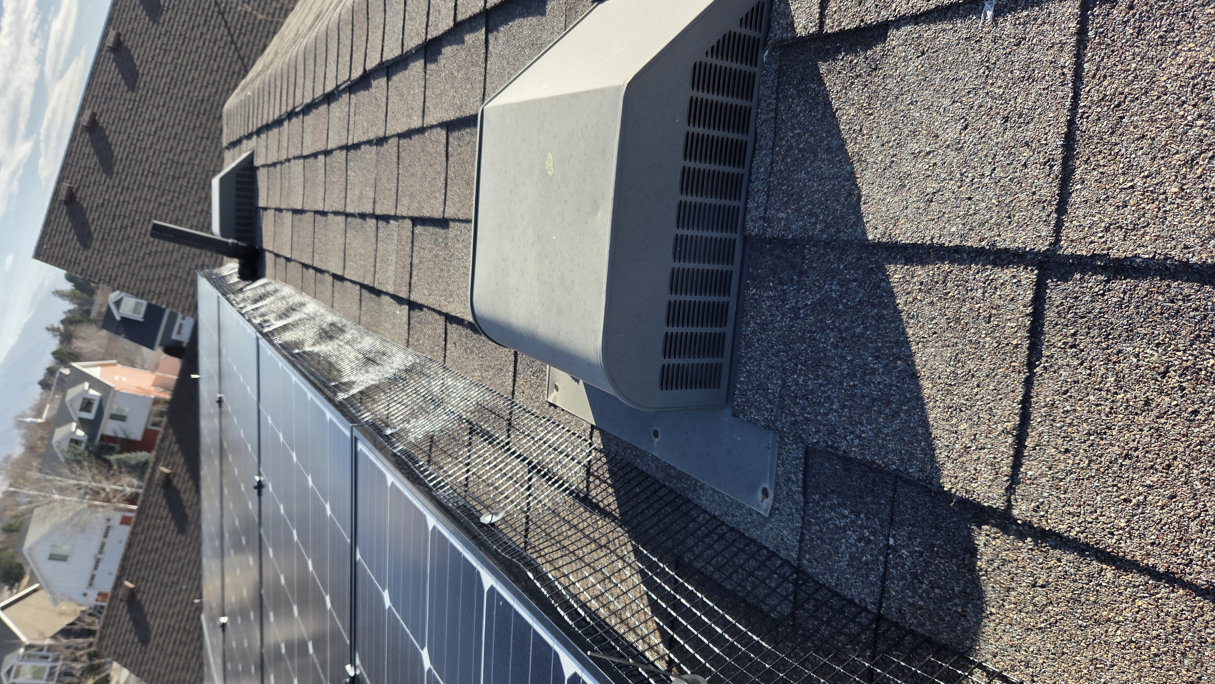 Solar panel exclusion barrier installed