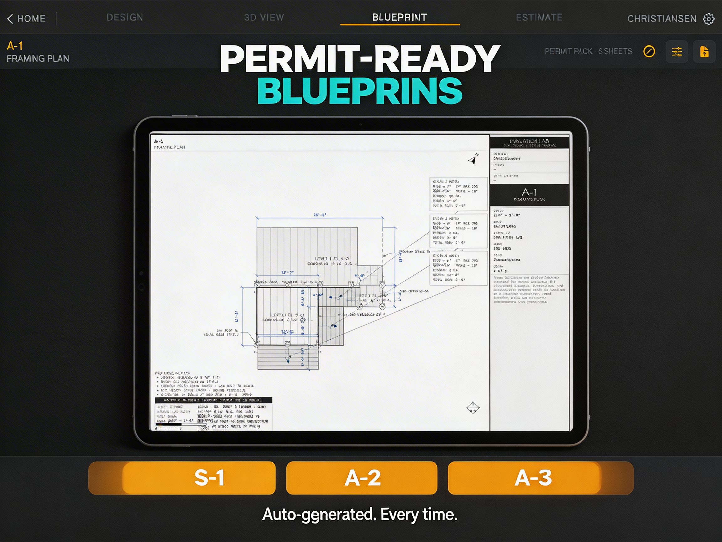 Permit-ready blueprints in Evalation Lab