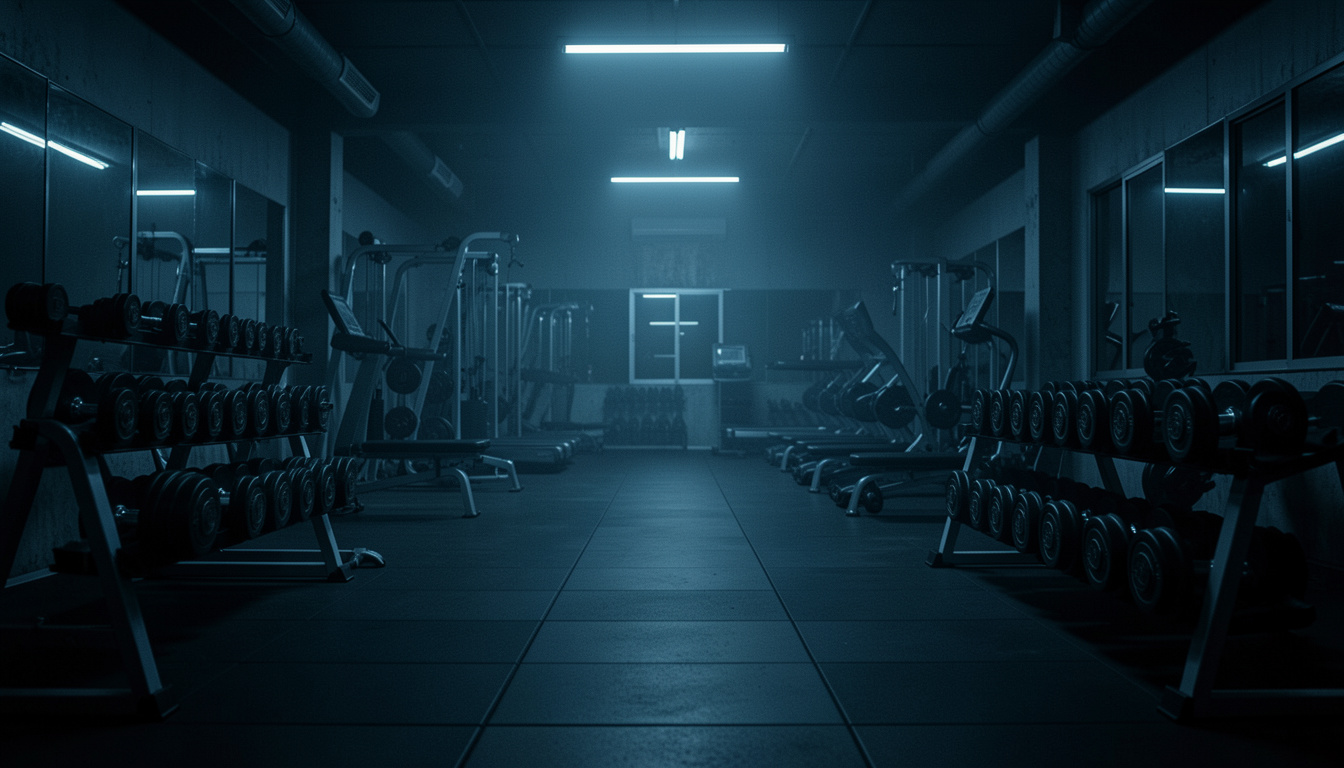 Gimnasio convencional vacío sin supervisión profesional especializada