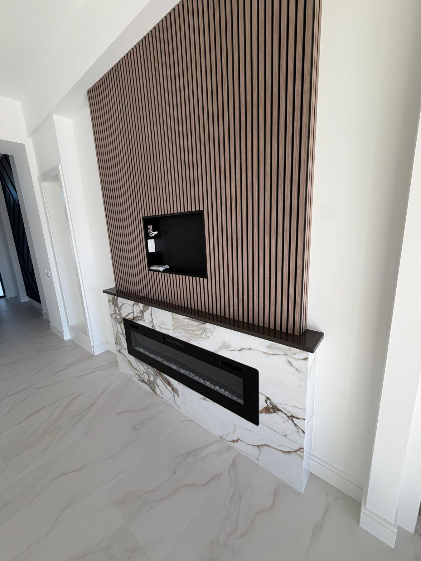 Stone fireplace surround