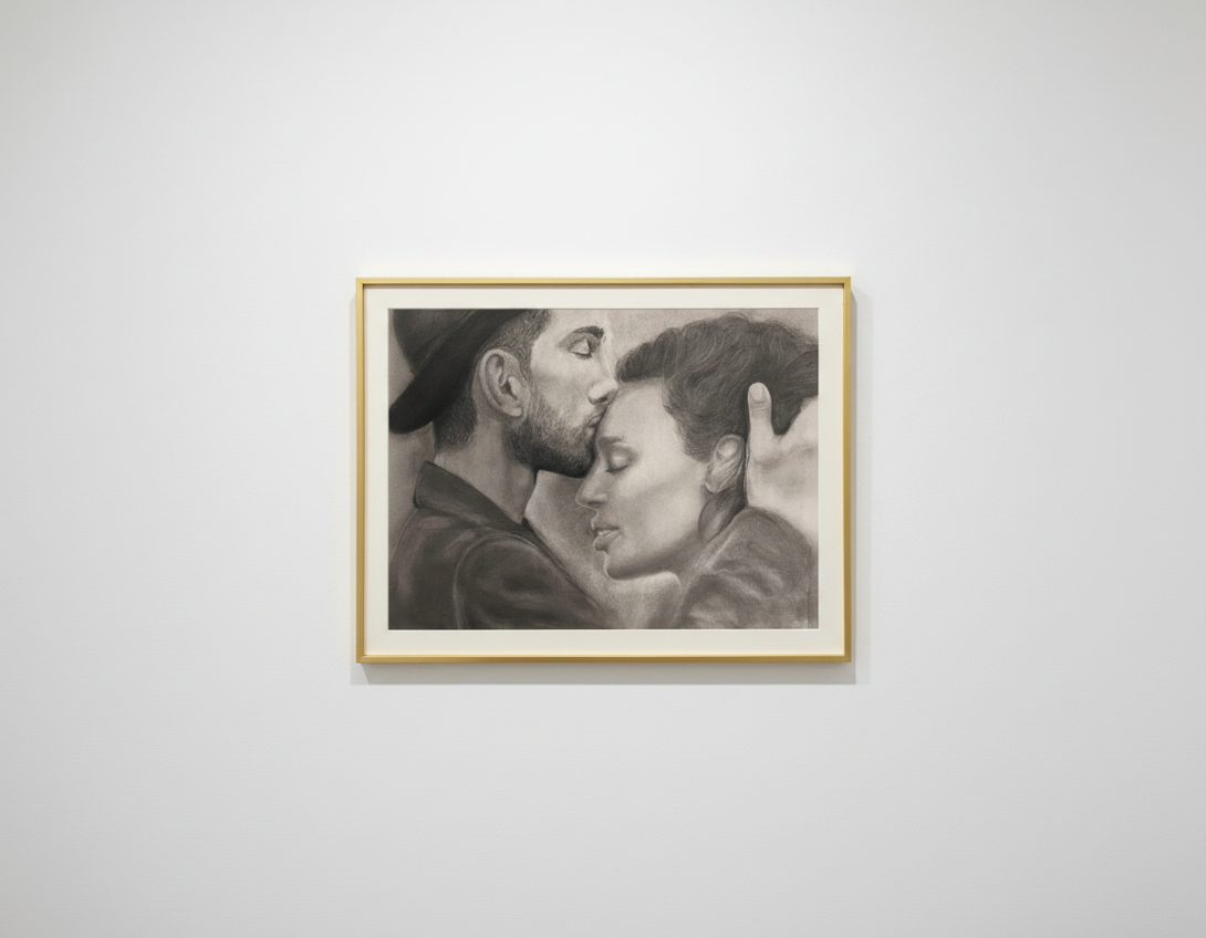 Custom charcoal portrait by Sammy King Art