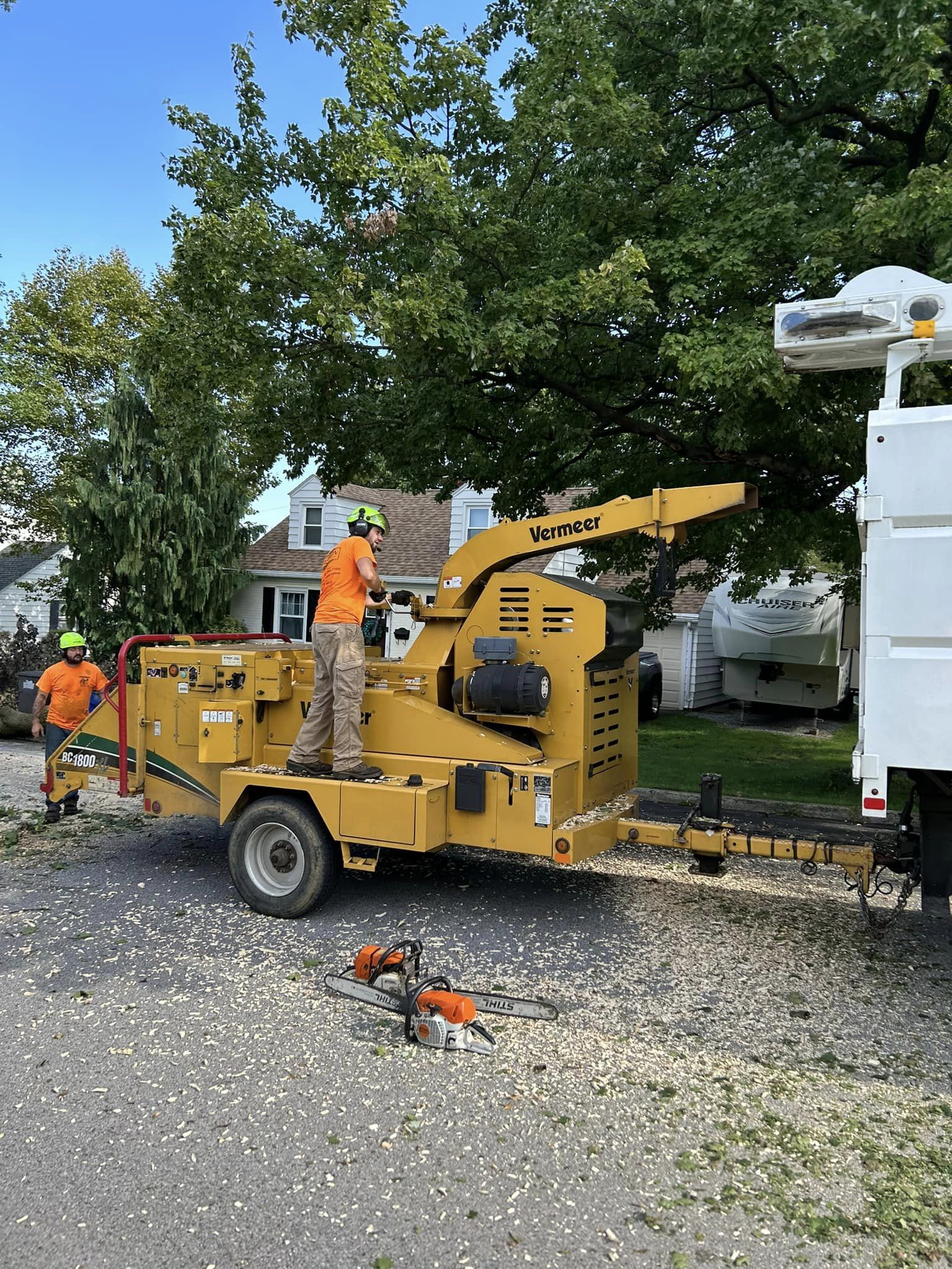 Precision Tree Experts working on a mature property in Belvidere, NJ