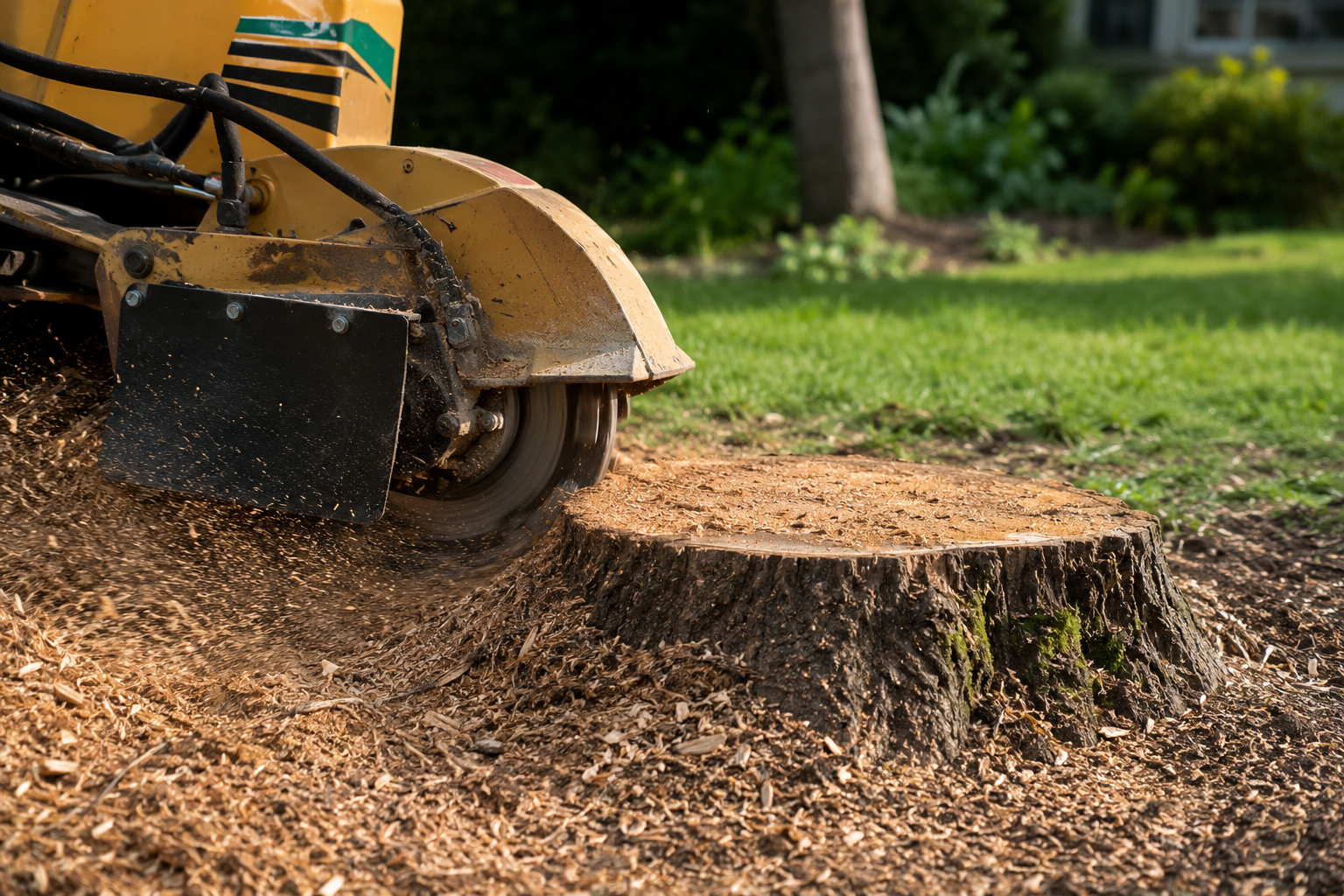 A clean yard after stump grinding