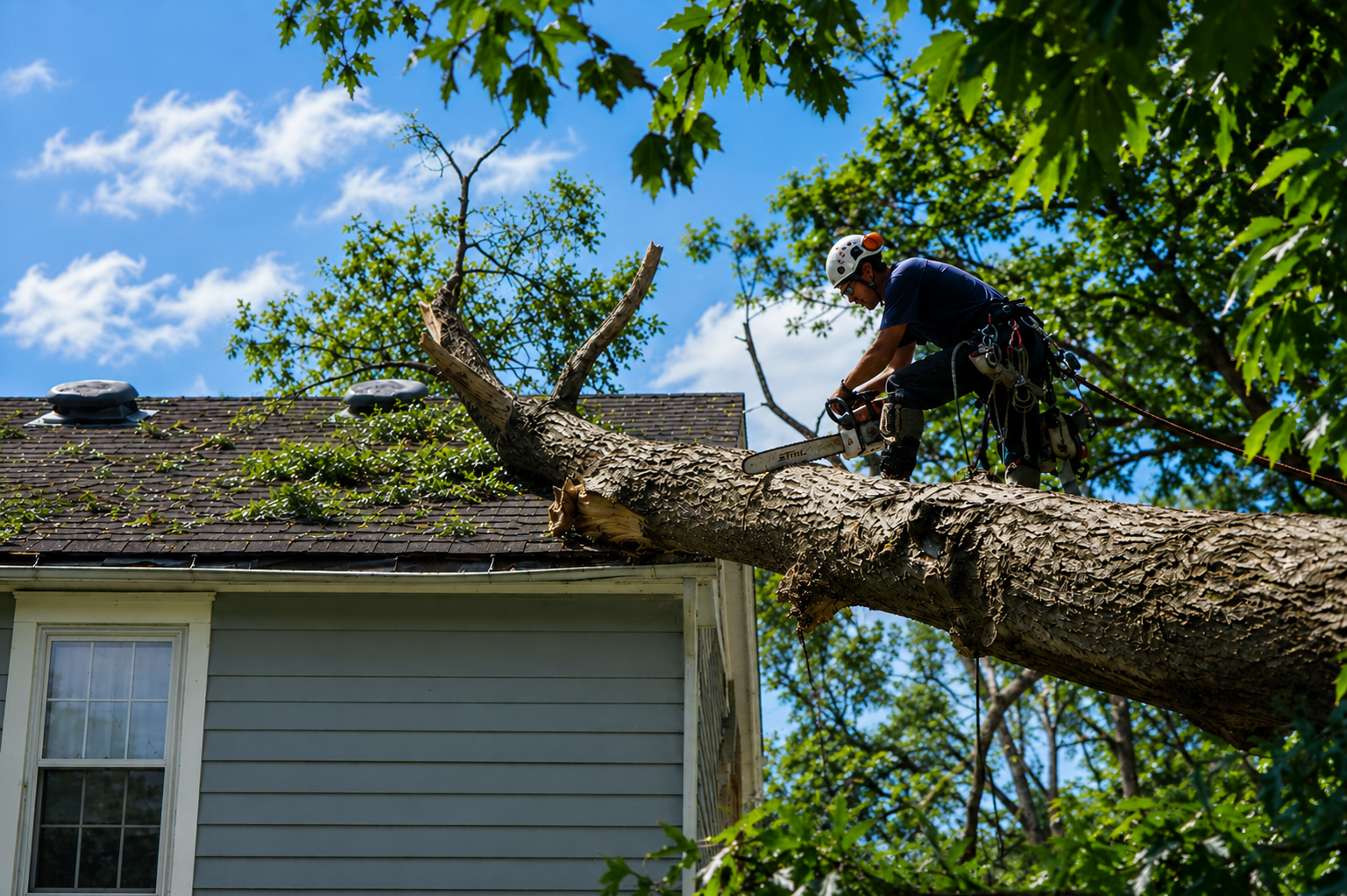 Emergency tree removal and storm damage cleanup