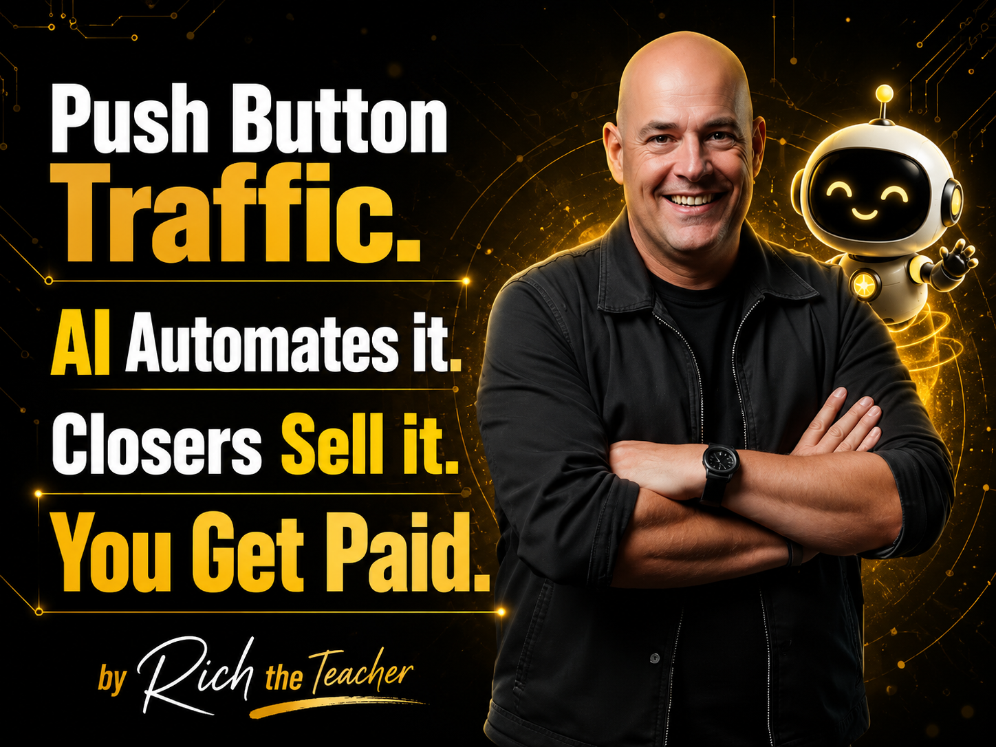 Done-for-you traffic, AI-assisted follow-up and optional sales support.