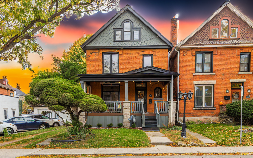 Home exterior photographed in midday light