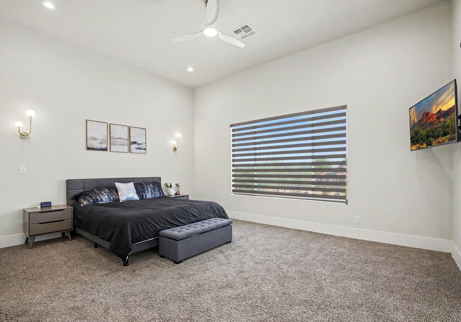 Spacious primary bedroom