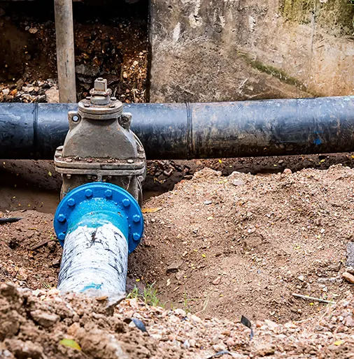 Jose's Plumbing team installing a new sewer pipe system