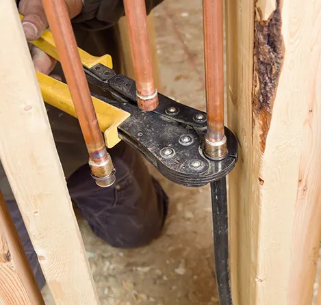 Close-up of Pex Repiping installation