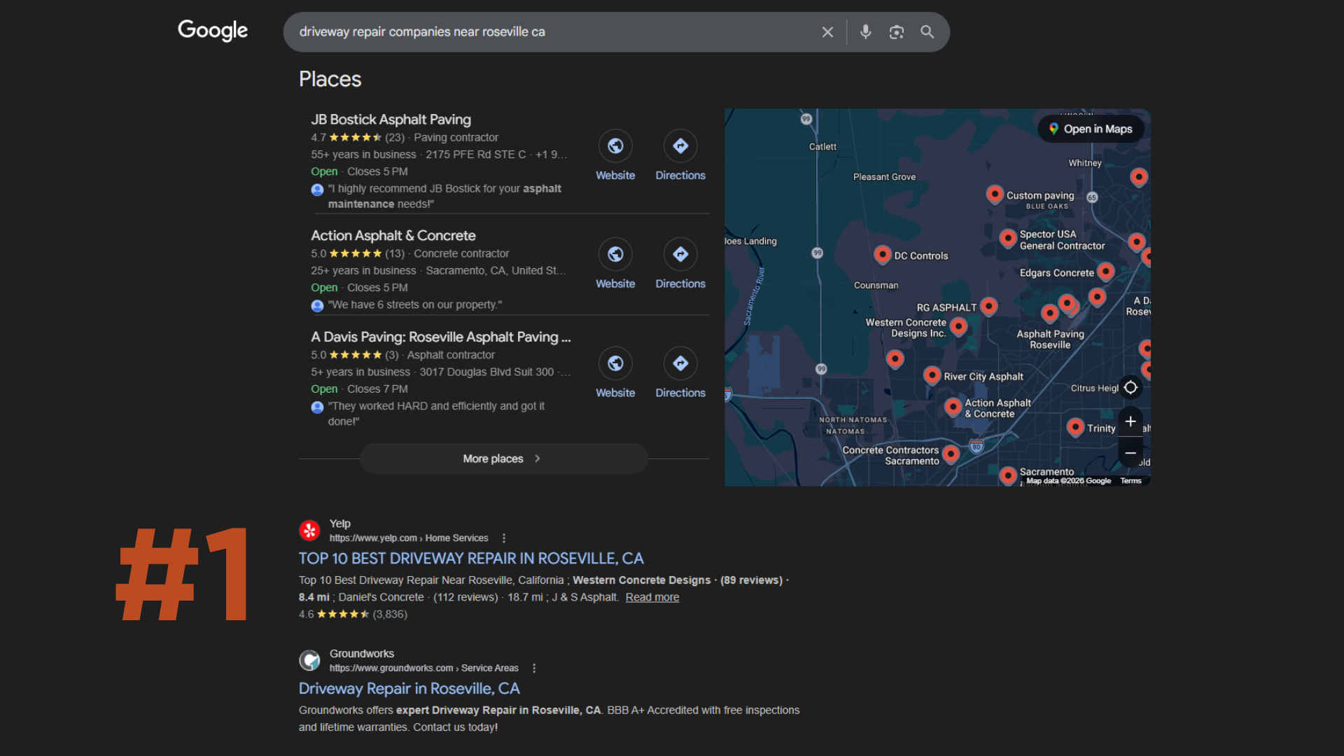 Screen capture showing even a #1 organic result may not appear at the top of the page Screen capture showing even a #1 organic result may not appear at the top of the page