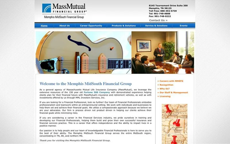 Website LOJO built for Memphis MidSouth Financial Group