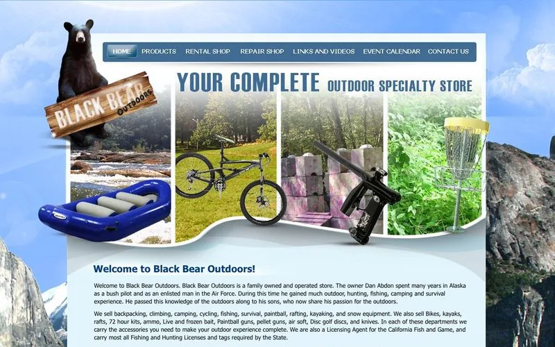 Website LOJO built for Black Bear Outdoors