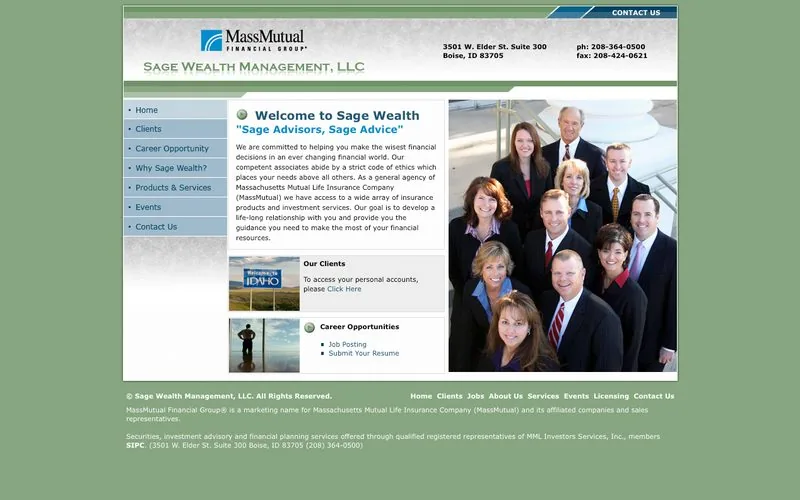 Website LOJO built for Sage Wealth Management