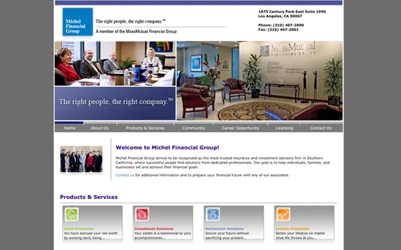 Website LOJO built for Michel Financial Group
