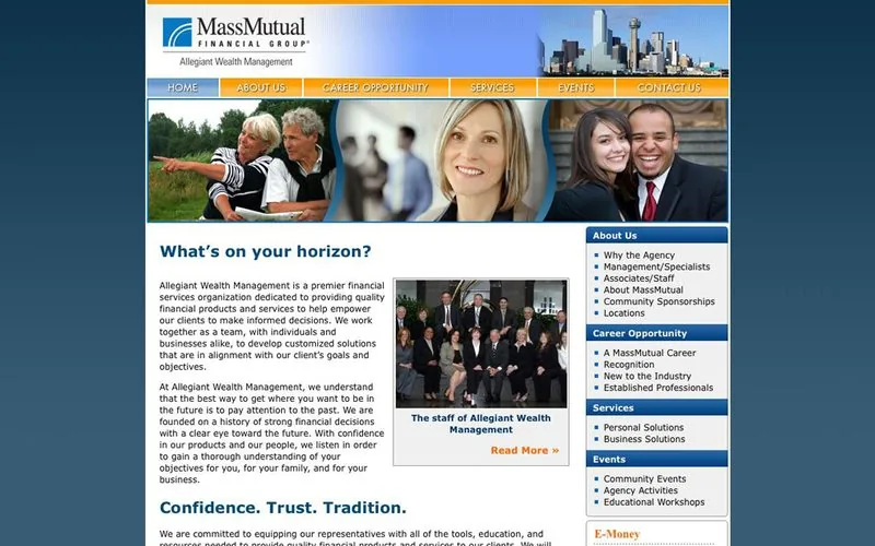 Website LOJO built for Allegiant Wealth Management