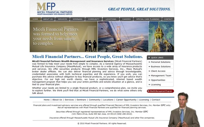 Website LOJO built for Miceli Financial Partners