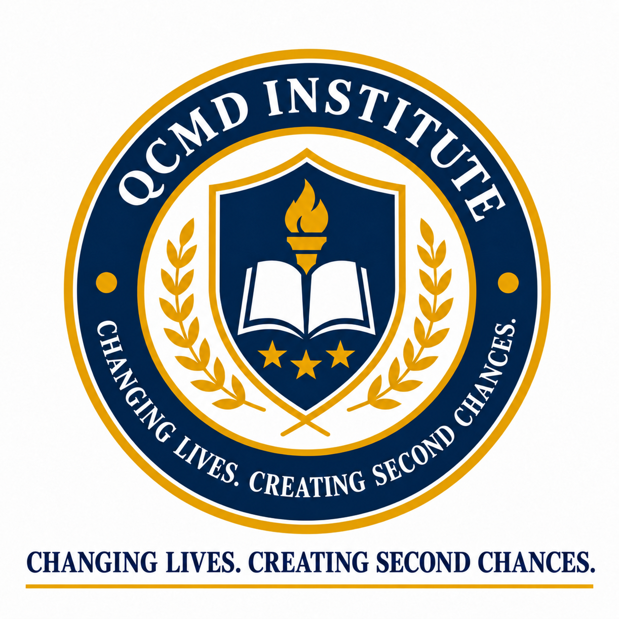 Edu-Build Institute logo with shield, torch, and book representing ECD training in WC, EC, and NW.